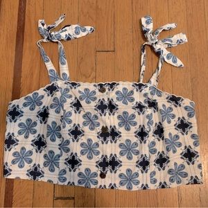 Agua Bendita for Target Women’s Coral Tile Print Button-Front Tank Top, 2X, NWT